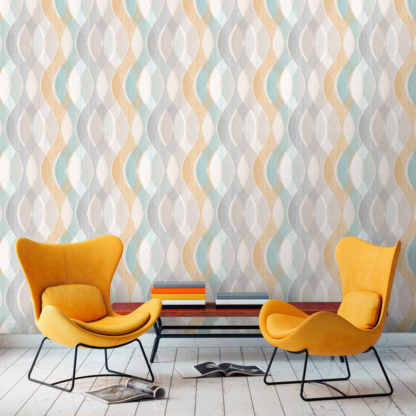 Papel Pintado Nórdico Vintage Amarillo Panorama 266-2528 en hogarami.es