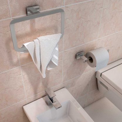 Ambiente Toallero Aro Atena Cromo en hogarami.es